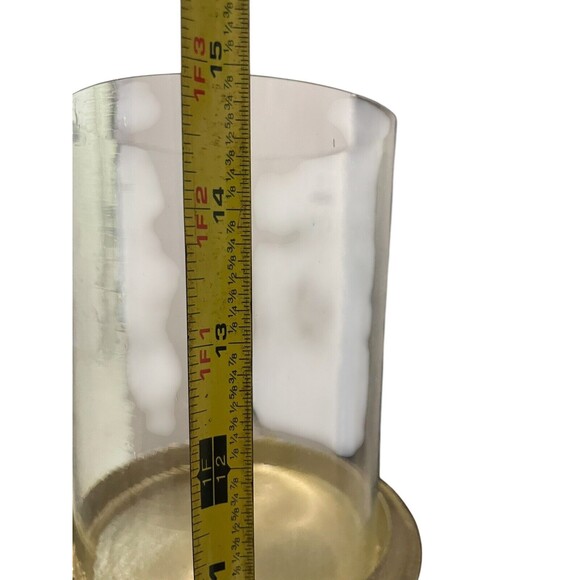 Gold Candle Holder With Glass 15”tall Crafted in India - Picture 8 of 10